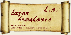 Lazar Armaković vizit kartica